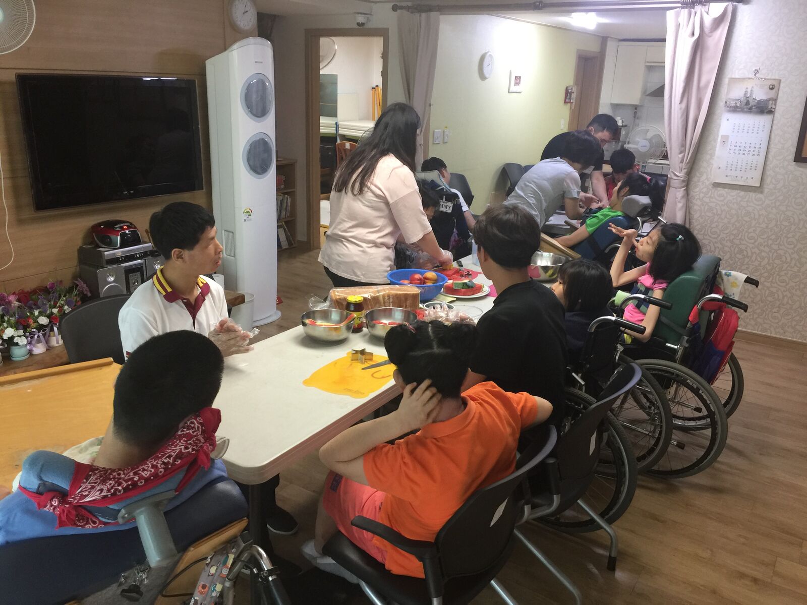 요리활동"과일화채와 샌드위치 만들기"